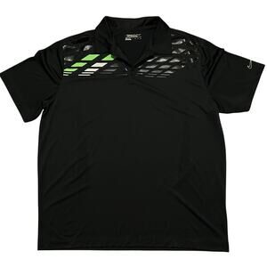 Nike Golf Tour Performance Dri-FIT Polo Black Volt Green Graphic Men’s XXL